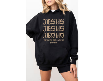 Aesthetic Jesus Christian Hoodie, Christian Streetwear Bible Verse Hoodie.