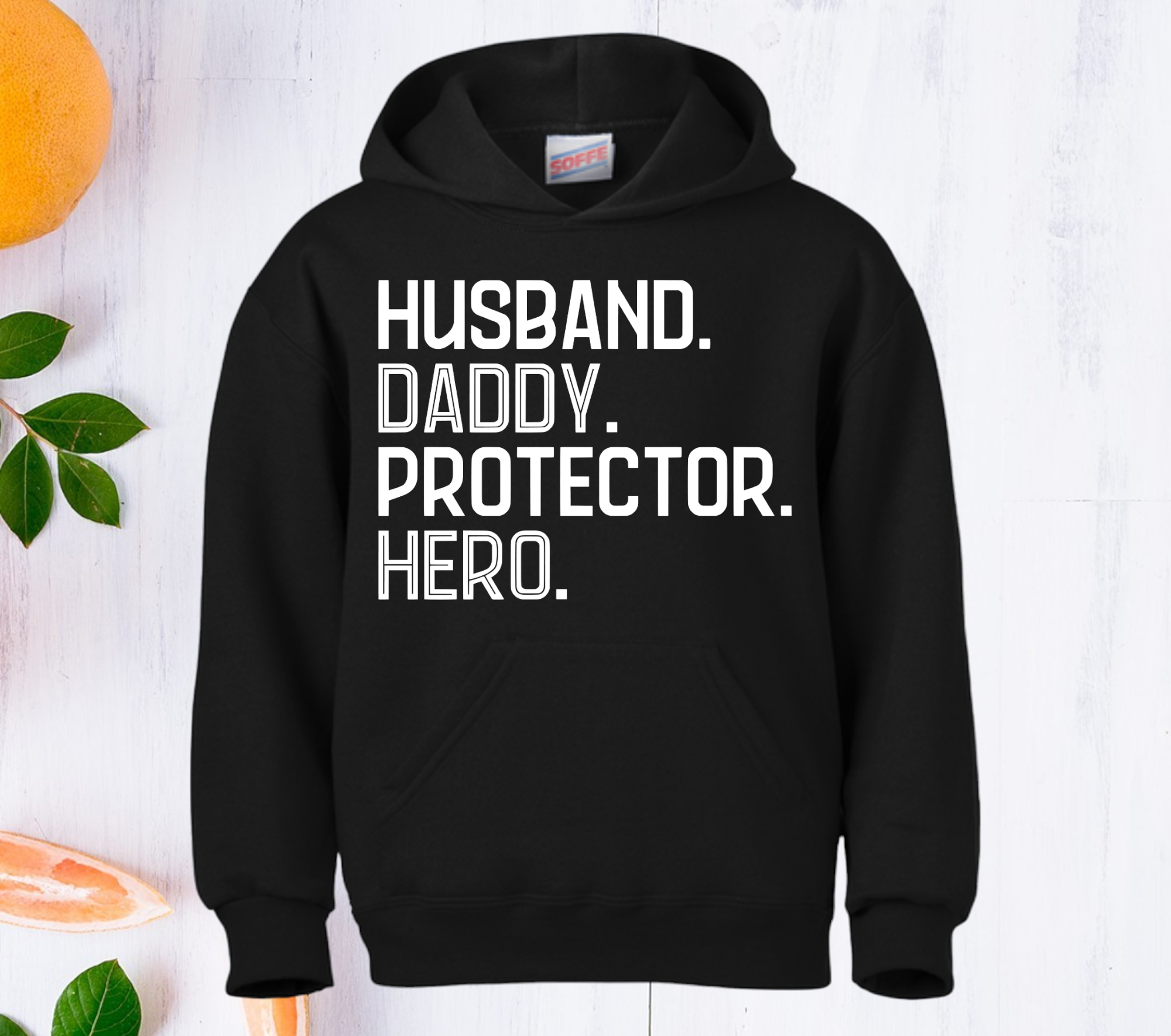 Fathers Day Hoodie, Husband, Daddy, Protector, Hero Hoodie. UNISEX