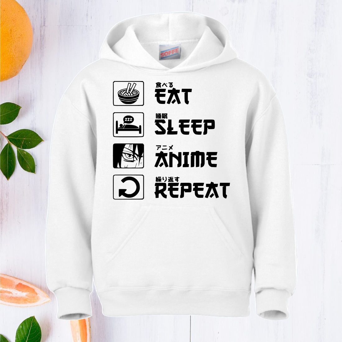 Eat, Sleep, Anime, Repeat, Anime Hoodie. UNISEX